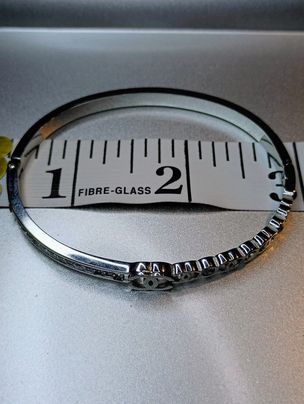 New Silver Crystal Accent Women's Bangle Bracelet